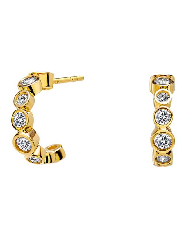 18K Gold Diamond Mini Hoop Earrings