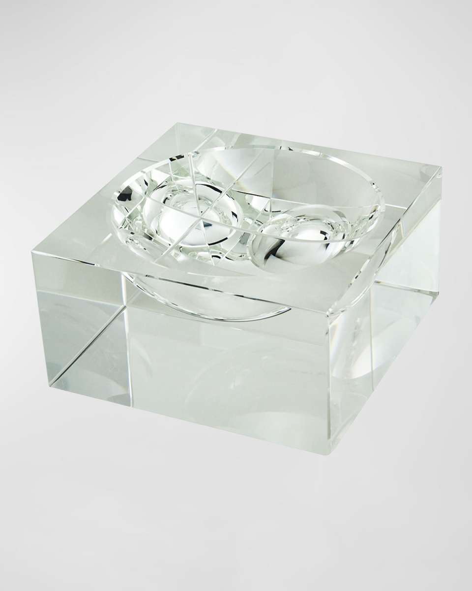 Clear Crystal Square Centerpiece Bowl Large