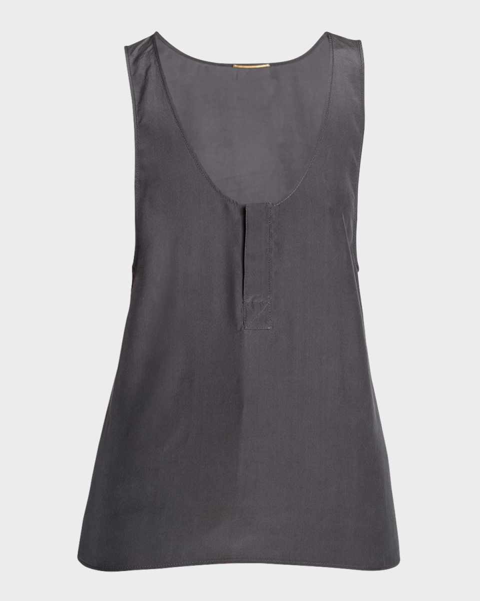 Scoop-Neck Silk Tank Top