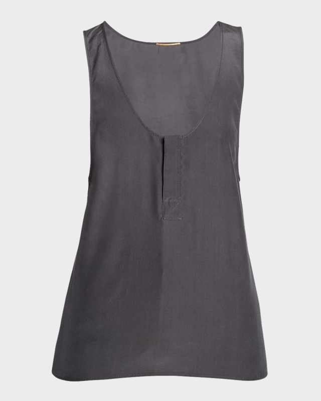 Scoop-Neck Silk Tank Top