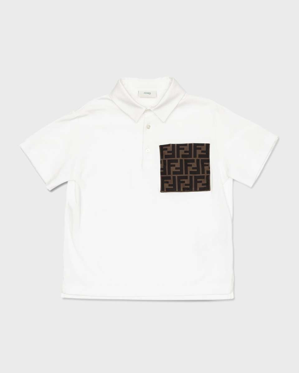Boy's FF Logo Polo Shirt, Size 8-