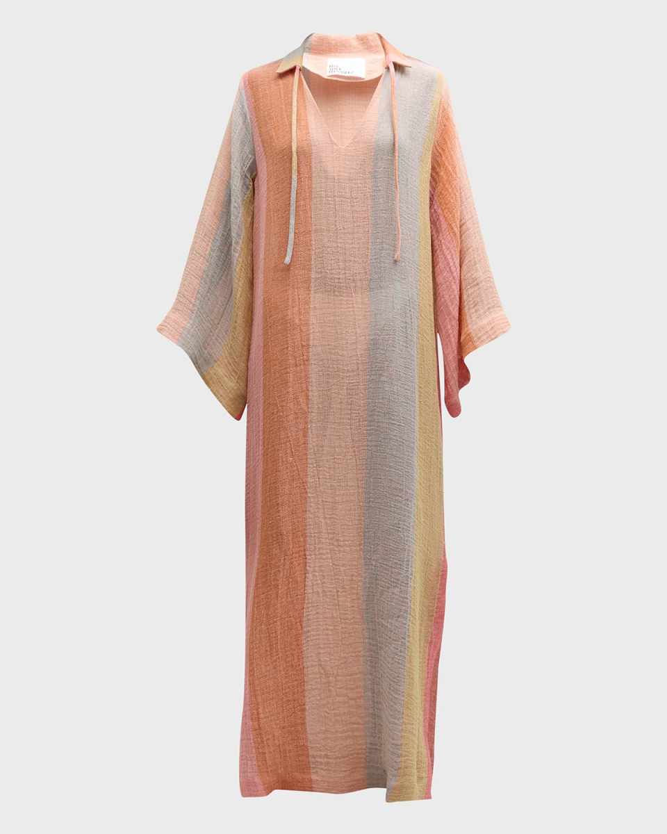 Striped Gauze Tunic Caftan