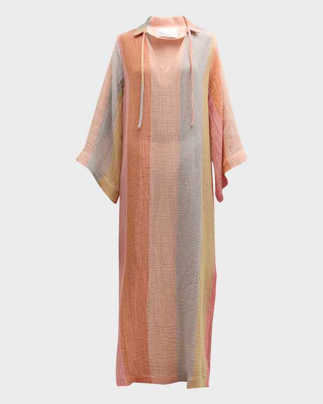 Striped Gauze Tunic Caftan