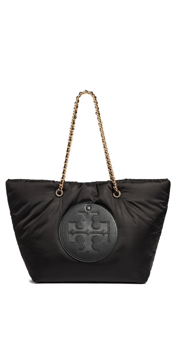 Tory Burch Ella Puffy Chain Tote Black