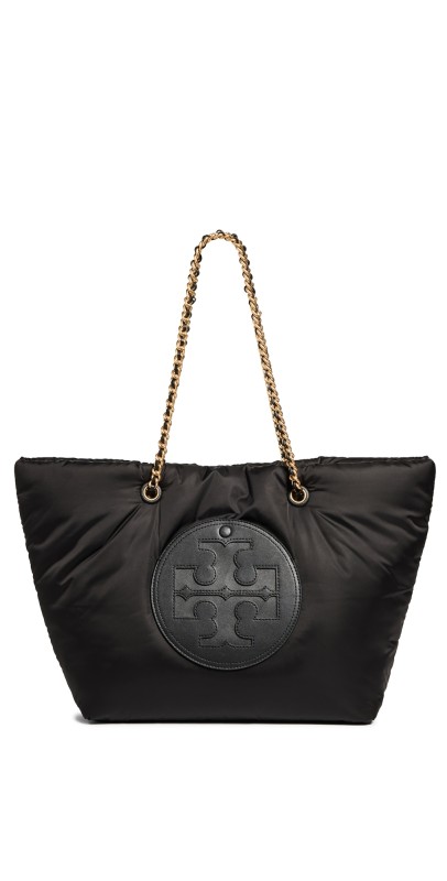 Tory Burch Ella Puffy Chain Tote Black