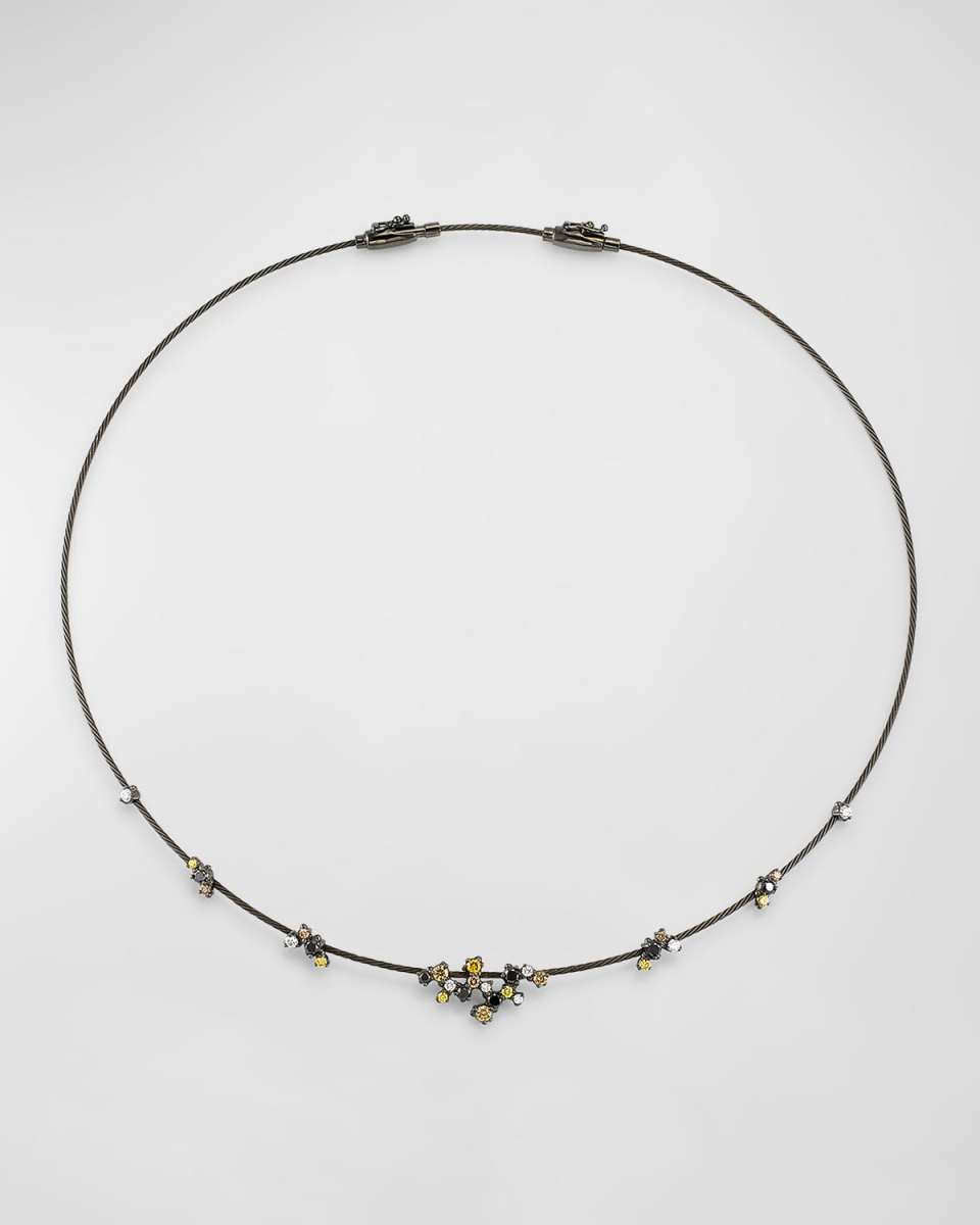 18k Black Gold Diamond Confetti Necklace