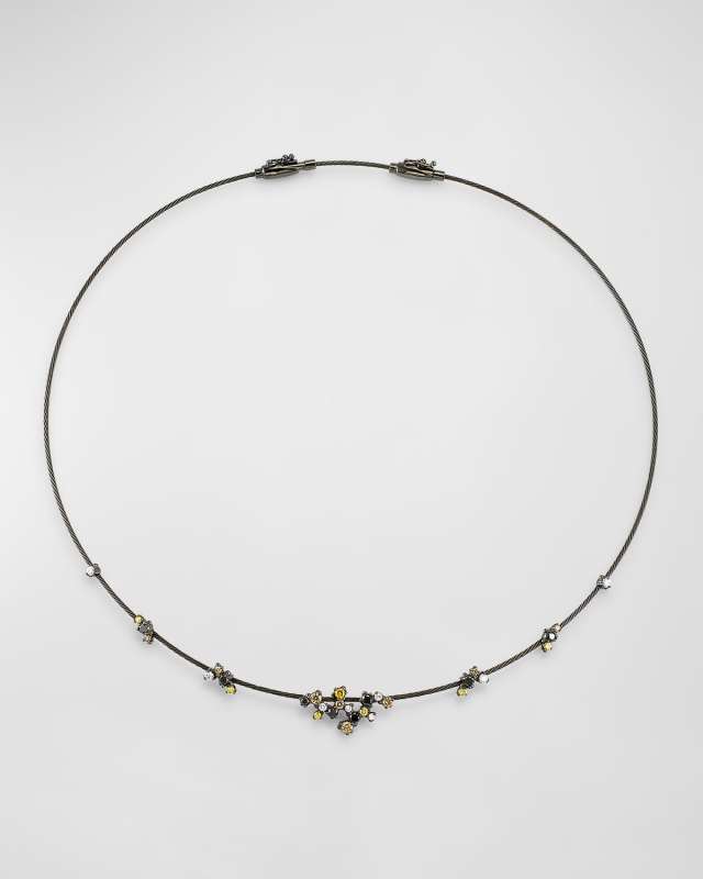 18k Black Gold Diamond Confetti Necklace
