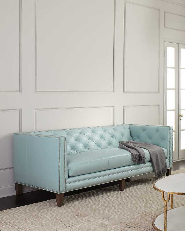 Lorraine Tufted Leather Sofa