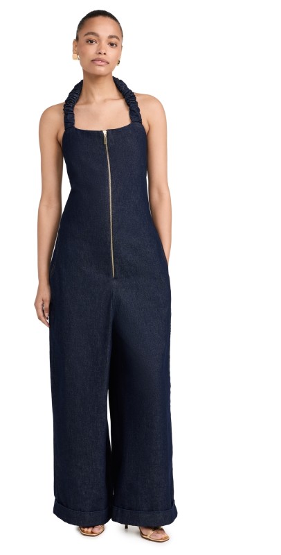 Orire Mame Denim Jumpsuit Navy Blue