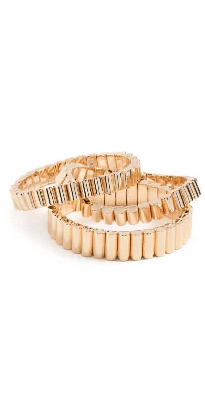 Roxanne Assoulin The Ripple Bracelet - Set Of 3 Shiny Gold