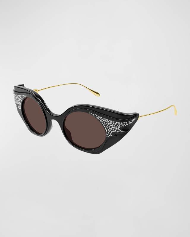 Embellished Acetate & Metal Cat-Eye Sunglasses