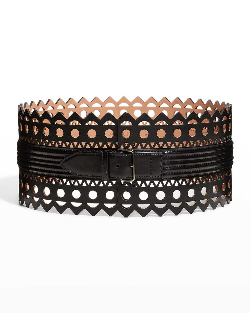 Laser-Cut Vienne Leather Corset Belt