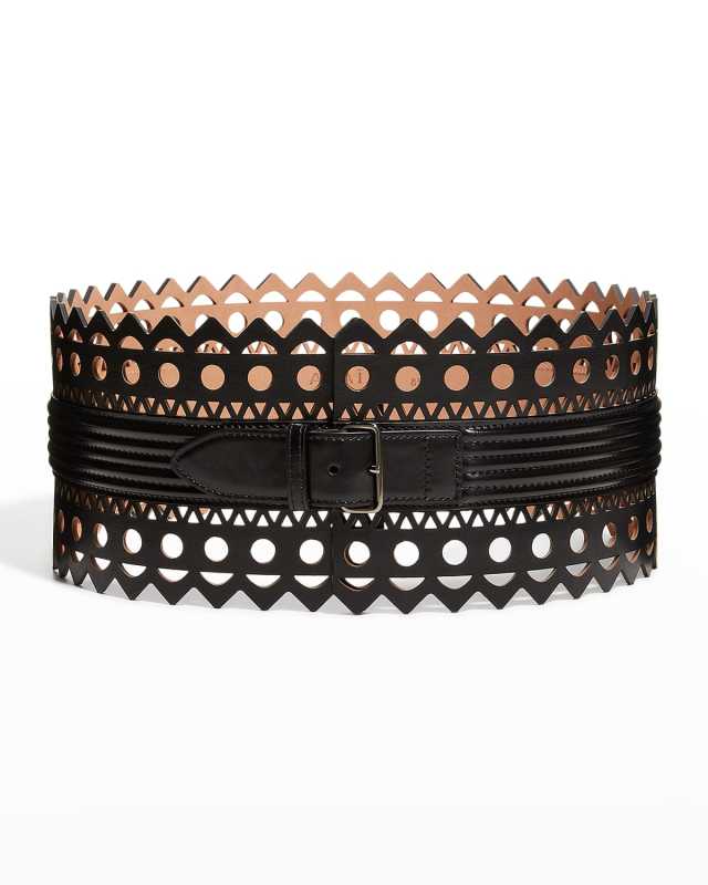 Laser-Cut Vienne Leather Corset Belt