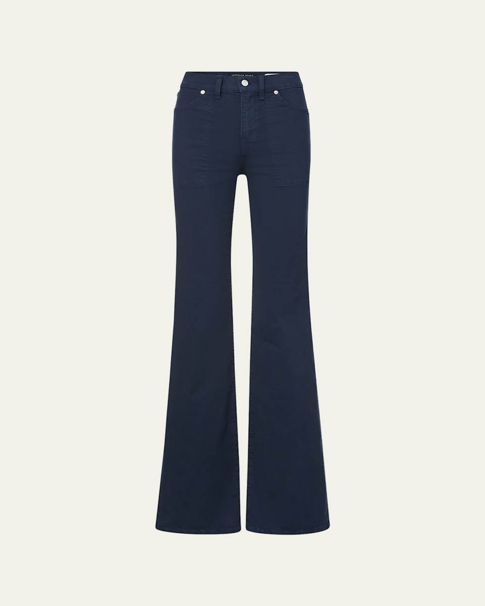 Crosbie Wide-Leg Patch Pocket Jeans