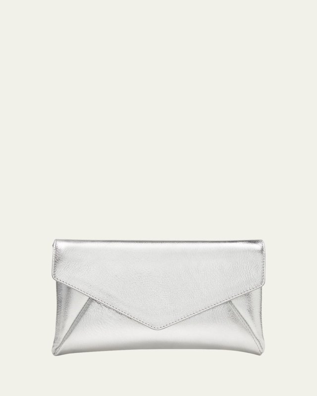 Mini Envelope Metallic Leather Clutch Bag