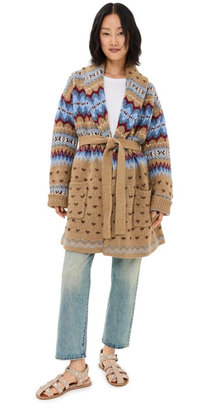 Polo Ralph Lauren NV Pattern Cardigan Tan Multi