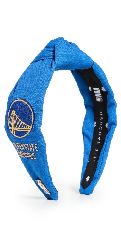 Lele Sadoughi Lele x San Francisco GSW Embroidered Headband Navy 400