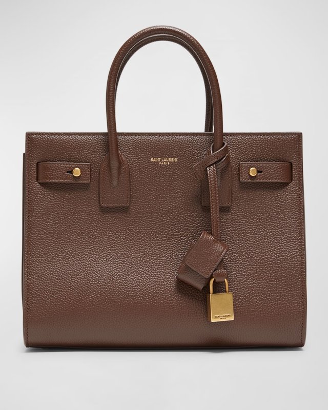 Sac De Jour Baby Top-Handle Bag in Grained Leather