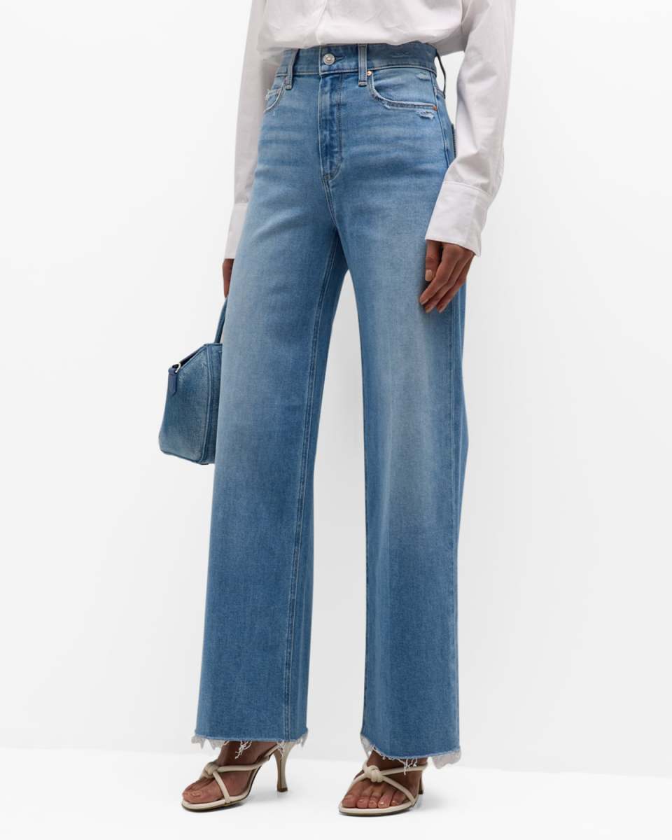 Anessa Wide-Leg Jeans with Raw Hem