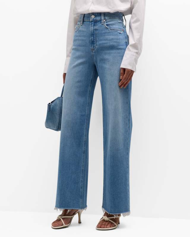 Anessa Wide-Leg Jeans with Raw Hem
