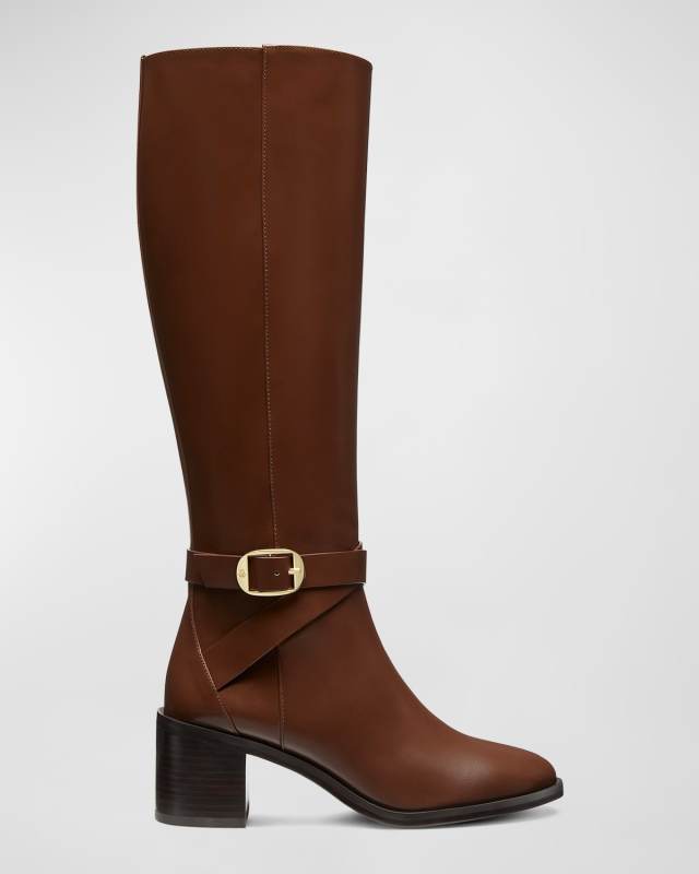 Esme Leather Buckle Knee Boots
