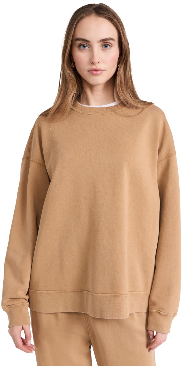 RE/DONE Oversized Crewneckweatshirt FADED CHESTNUT