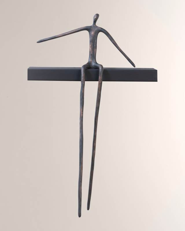 Moveable Sitting Man on Short Shelf, C