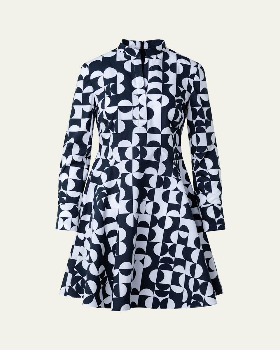 Cotton Poplin Printed Shirtdress
