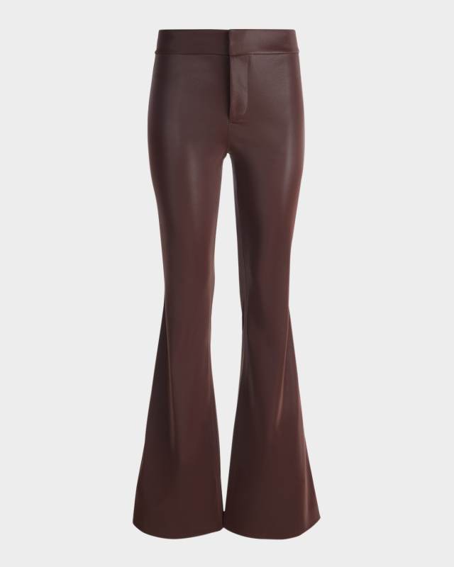 Andrew Shiny Vegan Leather Bootcut Pants