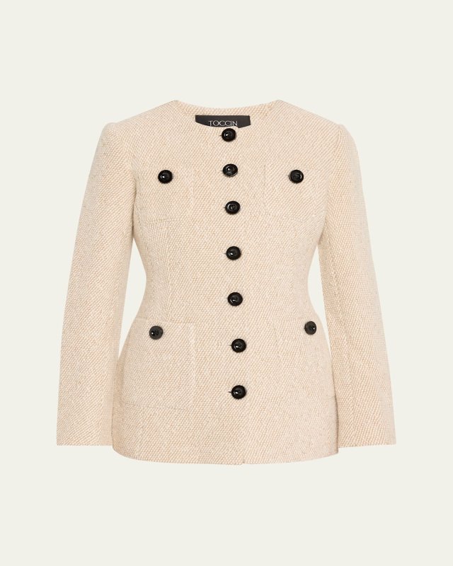 Lea Belted Boyfriend Tweed Jacket