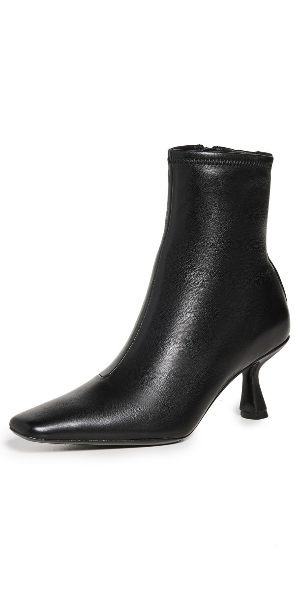 Loeffler Randall Thandy Curved Heel Ankle Boots Black