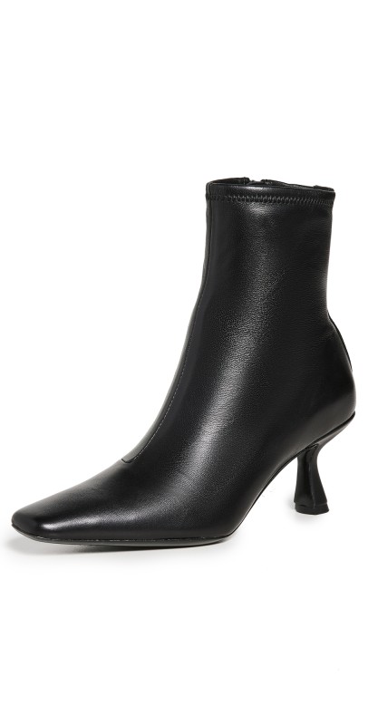 Loeffler Randall Thandy Curved Heel Ankle Boots Black