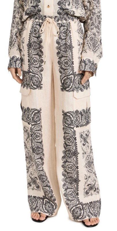 Zimmermann Utility Track Pants Tea Paisley