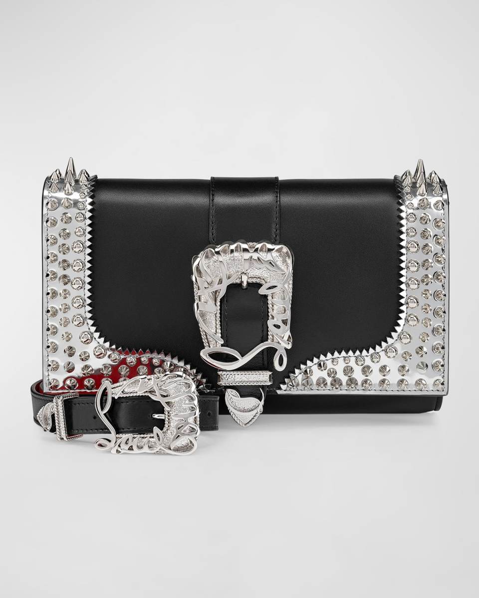 Giddy Paloma Buckle Spike Leather Clutch Bag