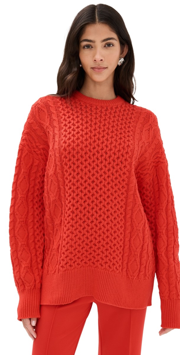 STAUD Tracy Sweater Red Rose