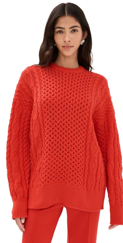 STAUD Tracy Sweater Red Rose