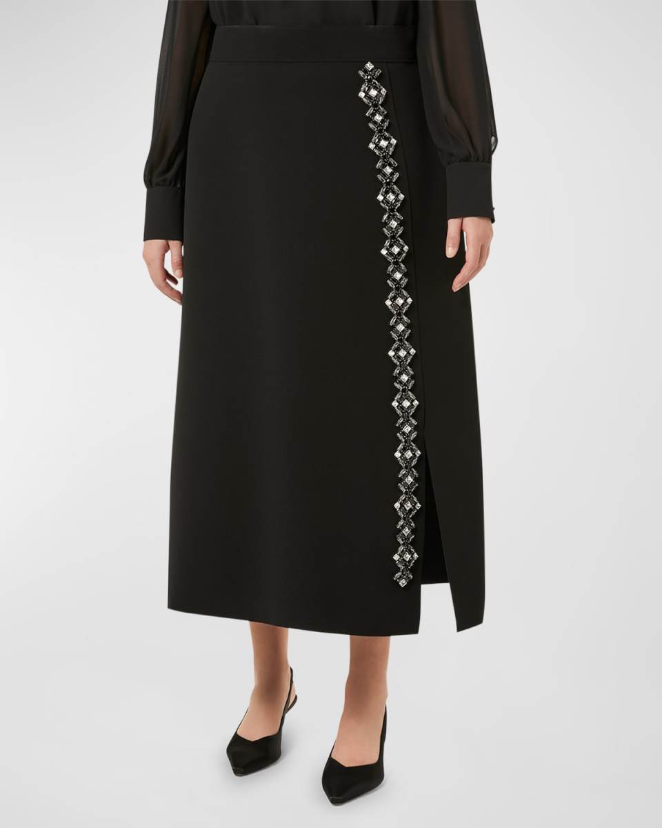 Plus Size Ubaldo Crystal-Embellished Midi Skirt