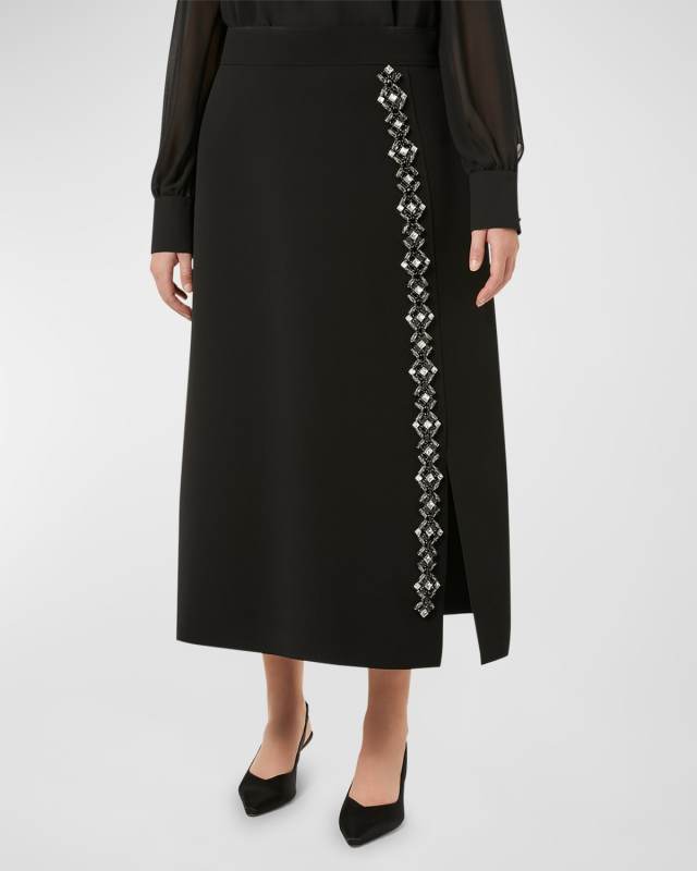 Plus Size Ubaldo Crystal-Embellished Midi Skirt