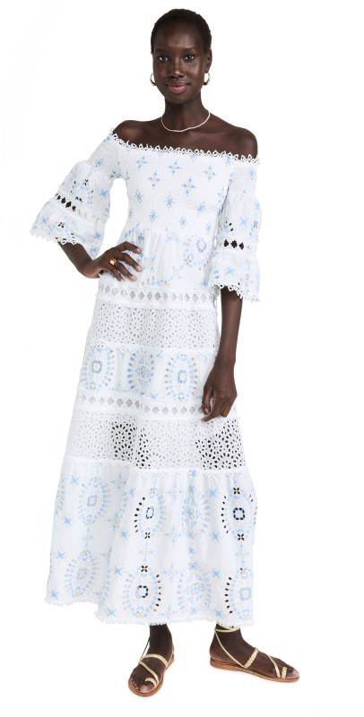 Temptation Positano Augusta G Dress White/Gold Blue