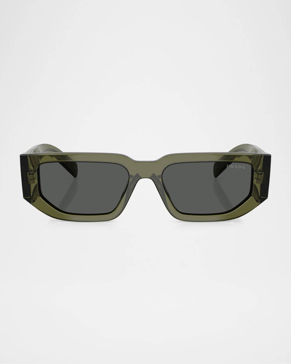Triangle Logo Bicolor Rectangle Sunglasses