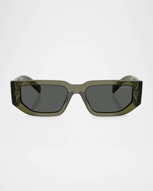 Triangle Logo Bicolor Rectangle Sunglasses