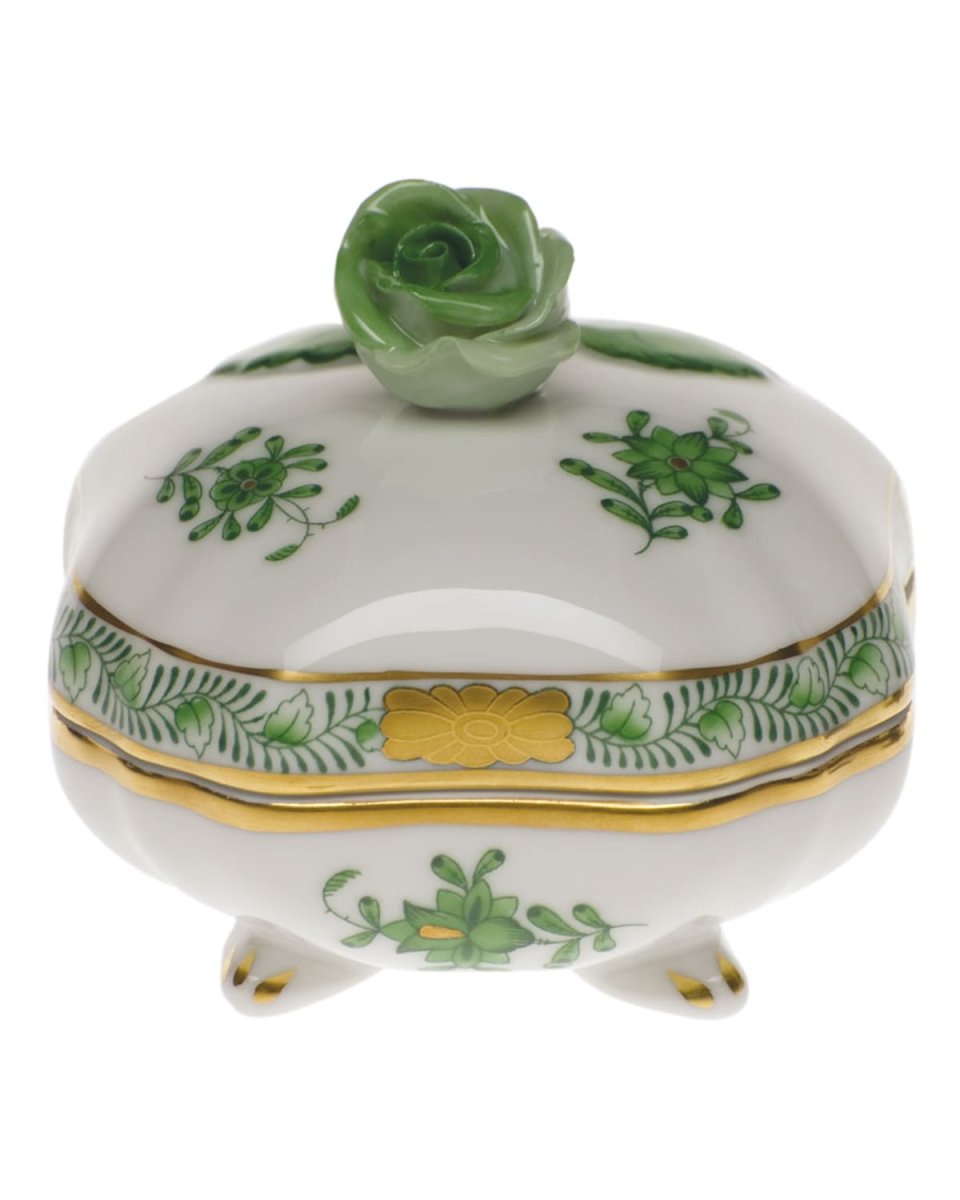 Chinese Bouquet Green Covered Bonbon with Rose