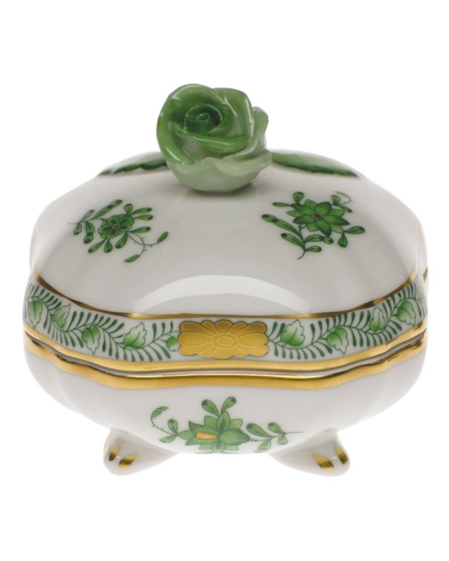 Chinese Bouquet Green Covered Bonbon with Rose