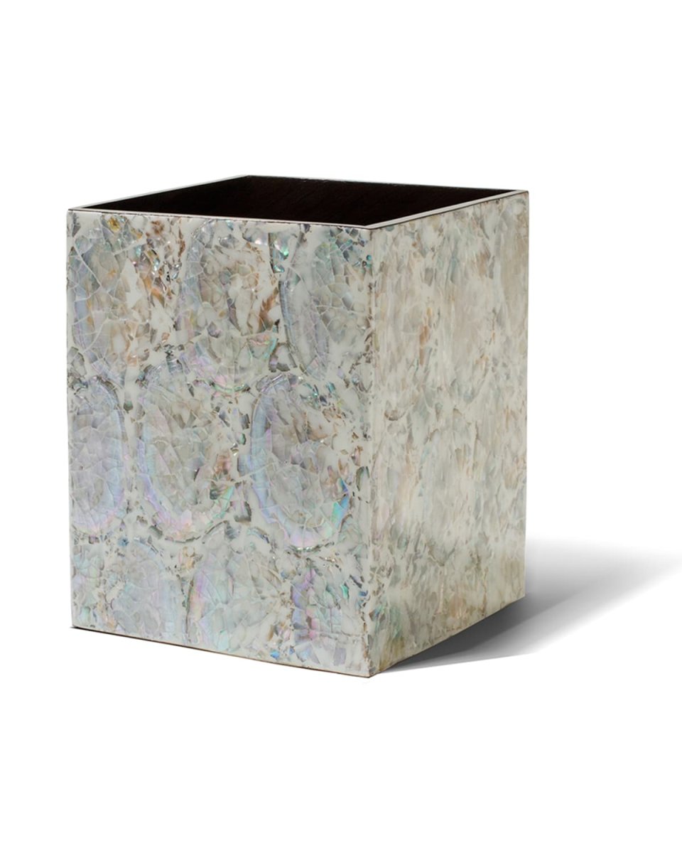 Mother-of-Pearl Wastebasket