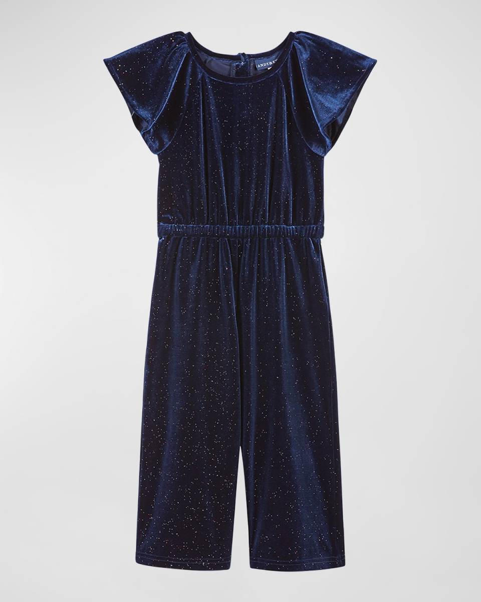 Girl's Speckled Party Jumpsuit, Size 7-16