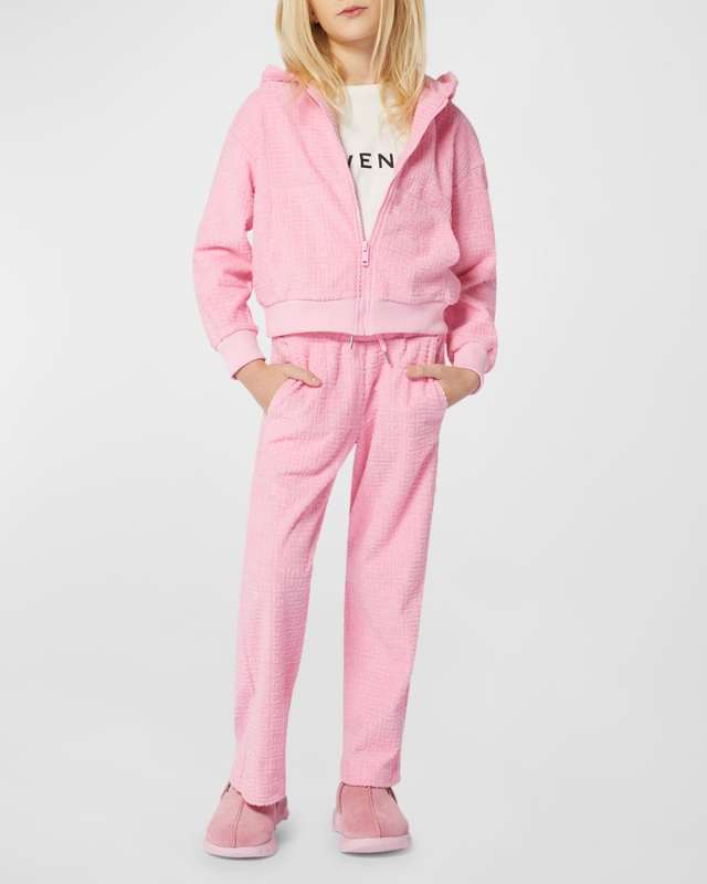 Girl's 4G Embossed Two-Piece Track Suit, Size 8-14