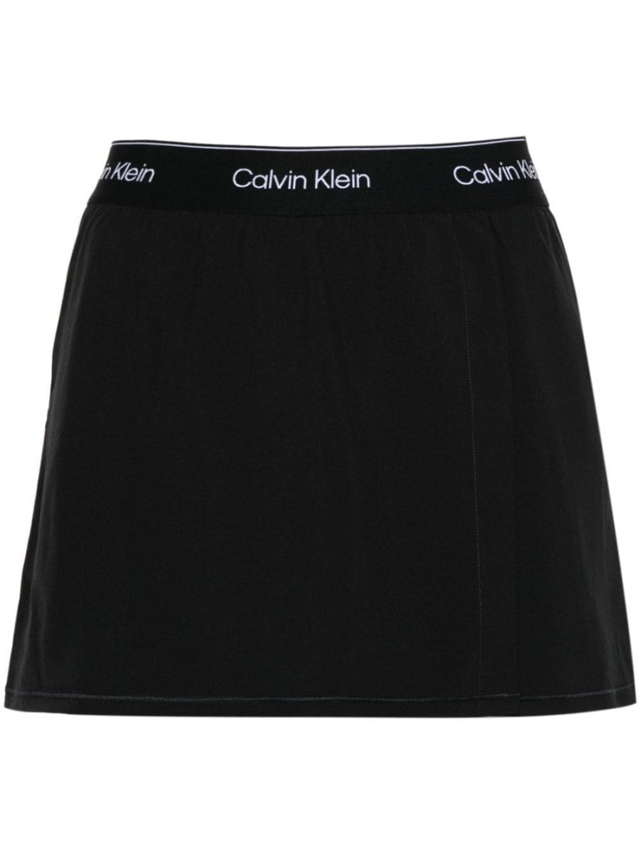 logo-waistband layered shorts