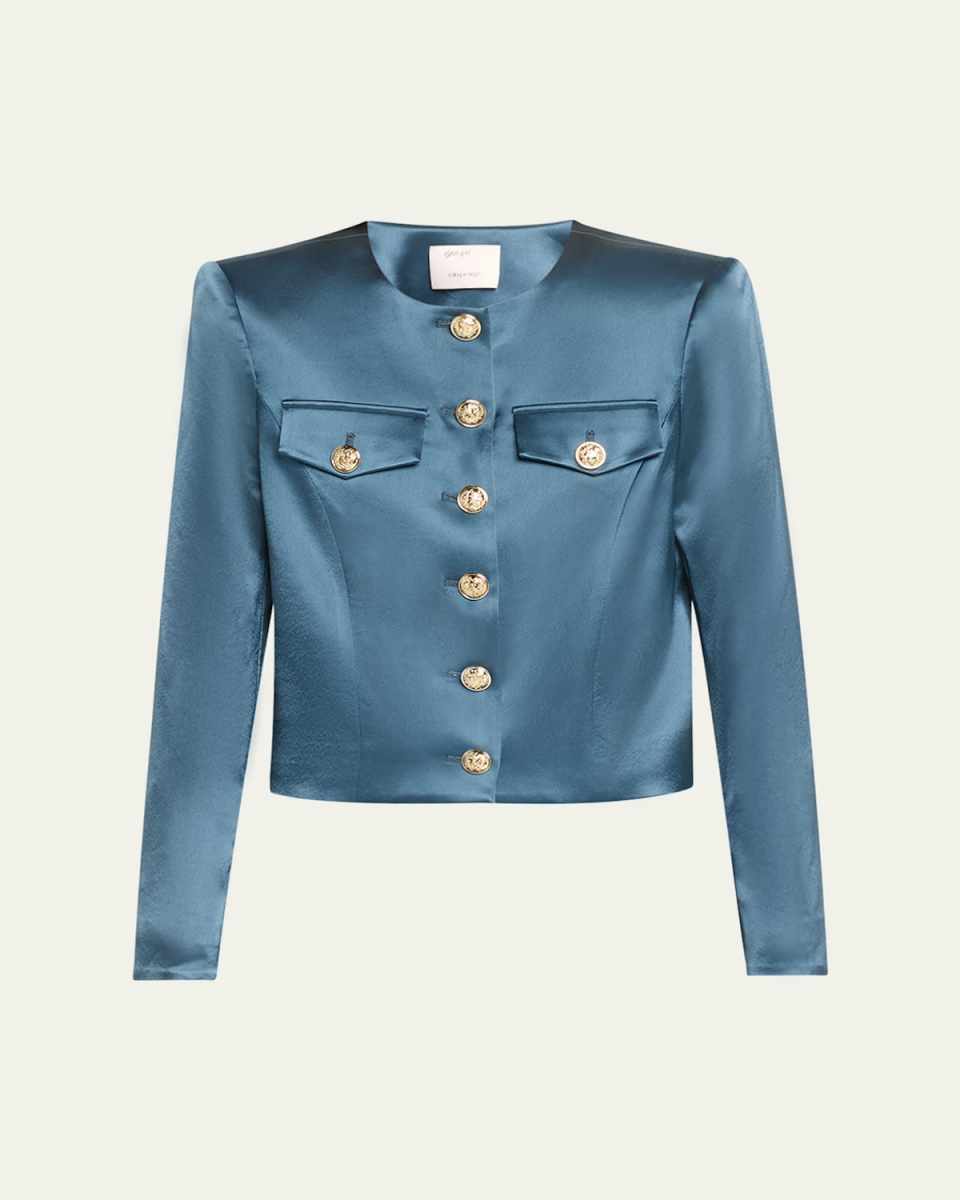 Rainer Cropped Satin Jacket
