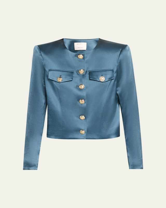 Rainer Cropped Satin Jacket