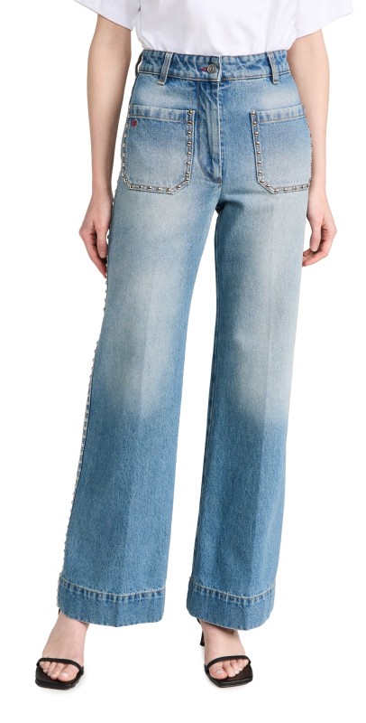 Victoria Beckham Alina Jeans Mid Vintage Wash / Studs